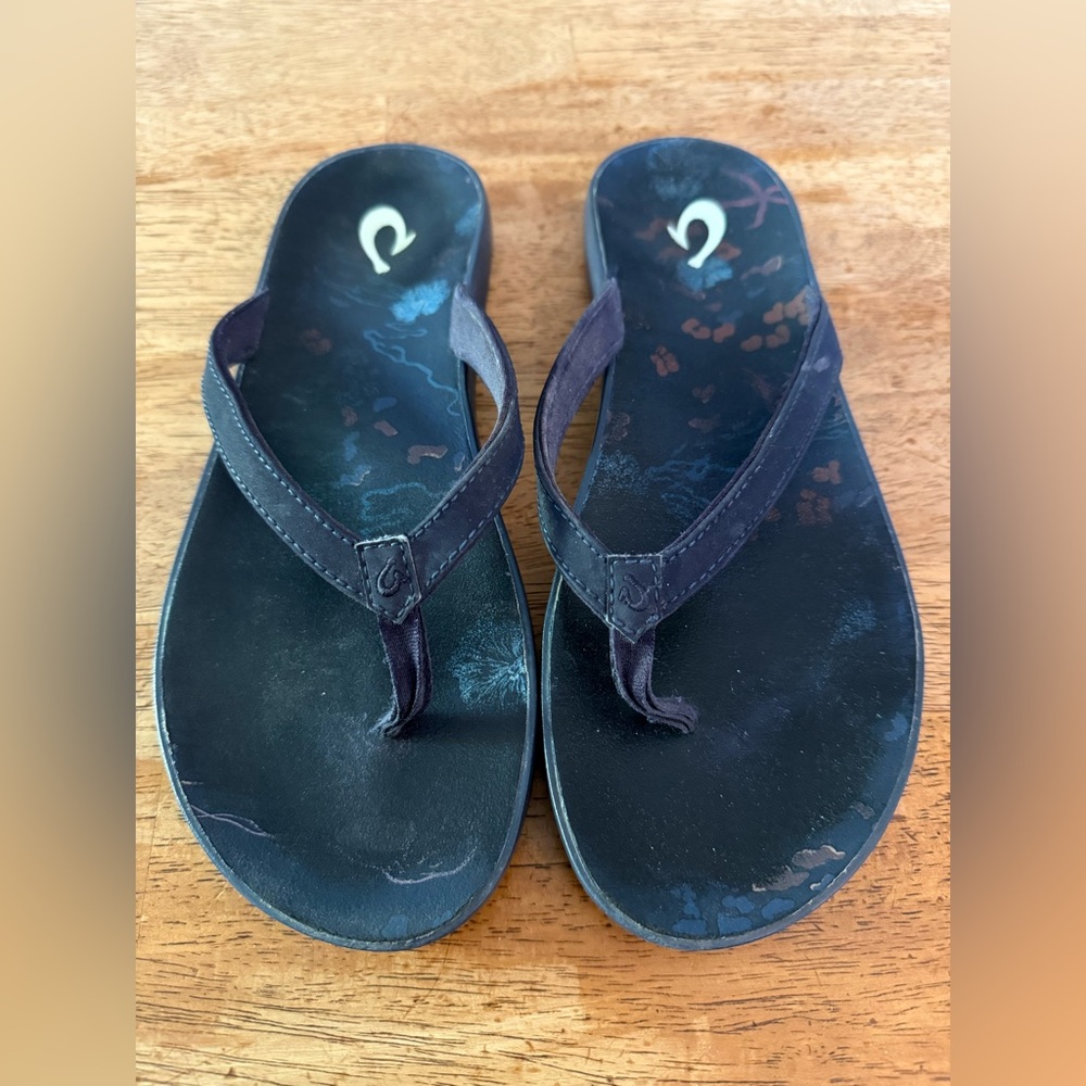 OluKai Womens Blue Reef Puawe Sandals Size 9 - Picture 2 of 3